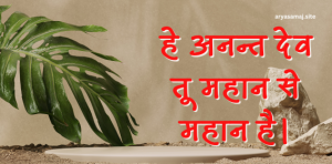 हे अनन्त देव तू महान से महान है।