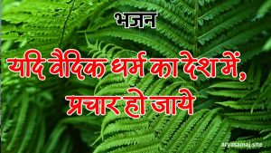 यदि वैदिक धर्म का देश में, प्रचार हो जाये