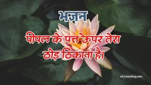 पीपल के पत्ते ऊपर तेरा ठोड़ ठिकाना है।