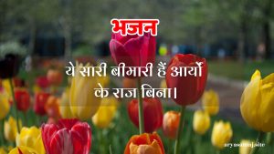 ये सारी बीमारी हैं आर्यों के राज बिना।