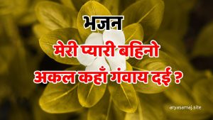 मेरी प्यारी बहिनो अकल कहाँ गंवाय दई?