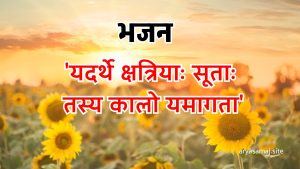 ‘यदर्थे क्षत्रियाः सूताः तस्य कालो यमागता’