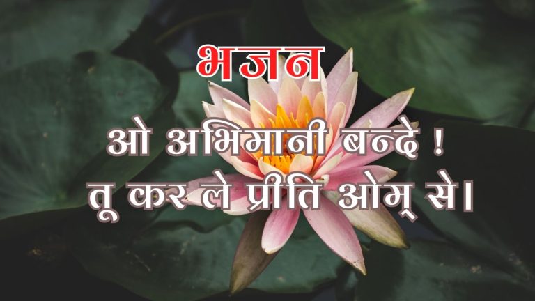 ओ अभिमानी बन्दे ! तू कर ले प्रीति ओम् से।