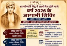 आत्मोन्नति केंद्र में वर्ष के वैदिक योग एवं ध्यान प्रशिक्षण शिविरों का आयोजन : हरियाणा Aatmonnati Kendra Mein Varsh 2026 Ke Vaidik Yog Evam Dhyan Prashikshan Shiviron Ka Aayojan : Haryana